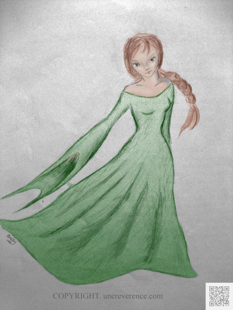 Jeune fille à la robe verte